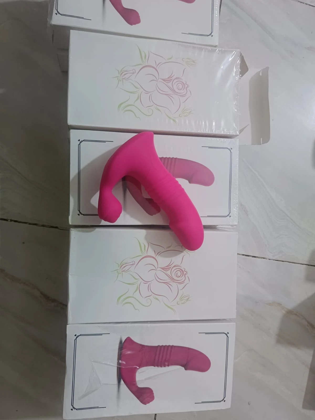 Smart App-Controlled Dual Motor Massager | Rechargeable Personal Wellness Device(আপ-ডাউন পিংক দিলদো)